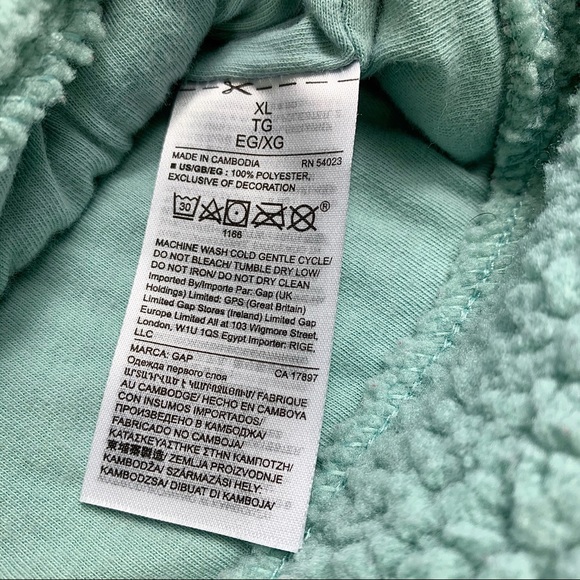 GAP Sherpa Teddy Mock Neck Lined Pullover Top, XL - Picture 6 of 9